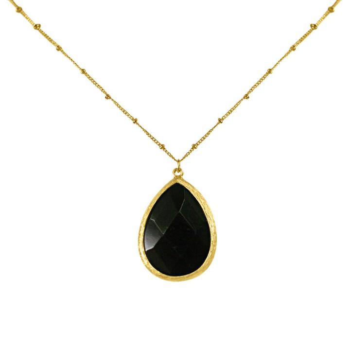 Zirconite Large Agate Pear Shape Pendant