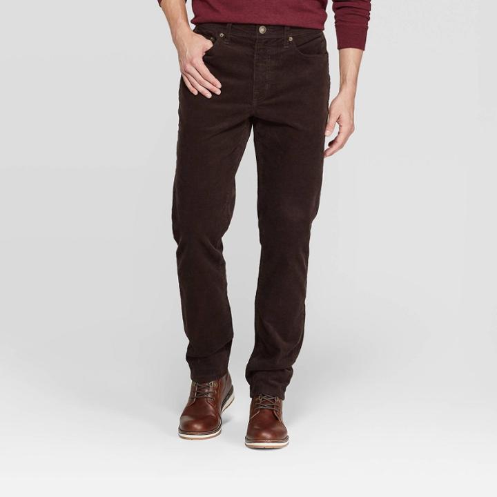 Men's 32 Regular Fit Slim Chino Pants - Goodfellow & Co Brown