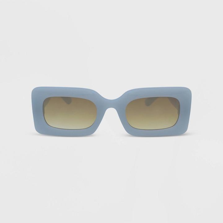 Women's Milky Plastic Rectangle Sunglasses - Wild Fable Blue