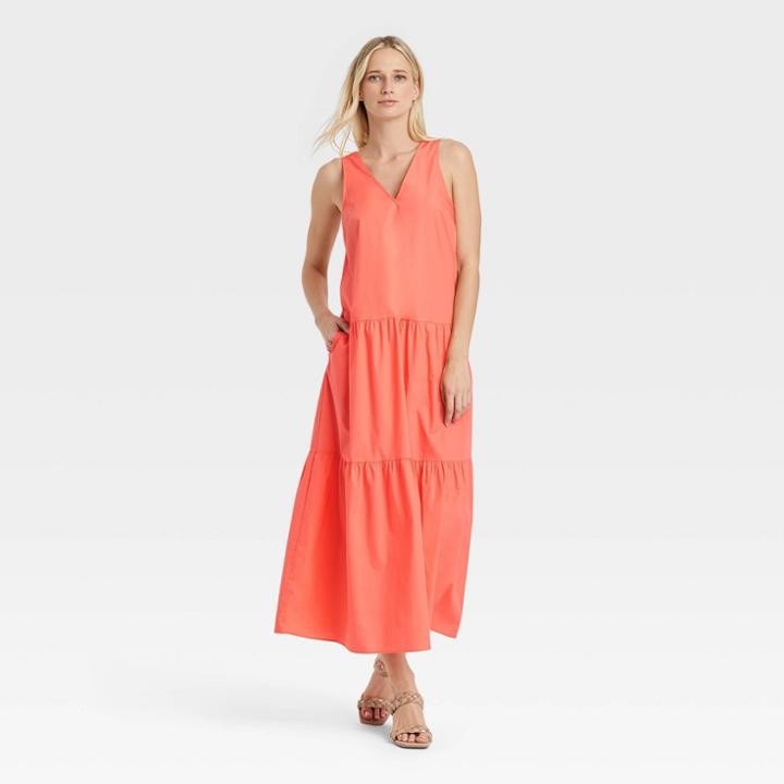 Women's Sleeveless Tiered Dress - Who What Wear Pink