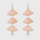 Three Triangular Coins And Glitzy Drop Earrings - A New Day Rose Gold