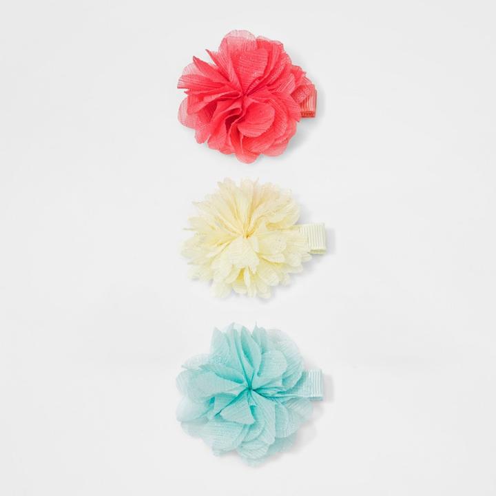 Girls' 3pk Chiffon Flower Salon Clips - Cat & Jack,
