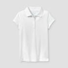 Girls' Short Sleeve Jersey Uniform Polo Shirt - Cat & Jack White