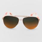 Women's Aviator Metal Plastic Combo Silhouette Sunglasses - Wild Fable Gold, Women's, Size: Small, Gold/grey