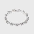 Distributed By Target Women's Silver Plated Cubic Zirconia Textured Band Ring-white-size