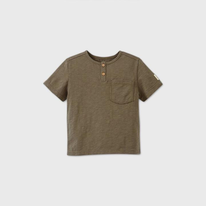 Toddler Boys' Short Sleeve Henley Shirt - Art Class Green
