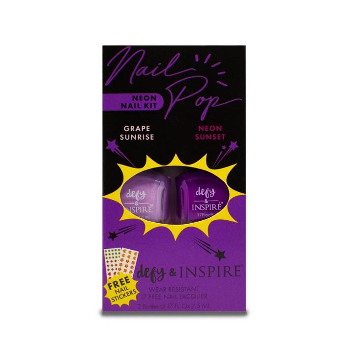Defy & Inspire Nail Pop Neon Duo Nail Art Kit - Yellow