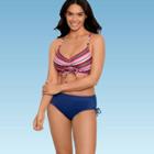 Women's Slimming Control Cinch-front Crossback Bikini Top - Beach Betty By Miracle Brands Red