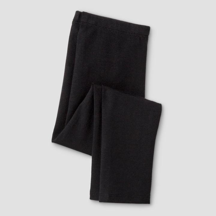 Toddler Girls' Solid Leggings - Cat & Jack Black