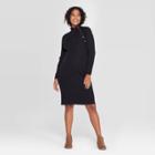 Maternity Long Sleeve Ribbed Sweater Dress - Isabel Maternity By Ingrid & Isabel Black