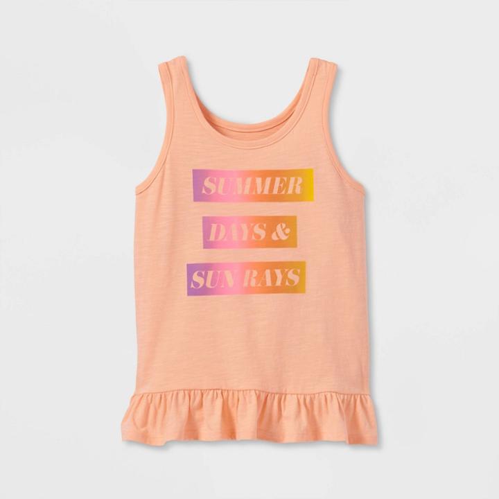 Girls' Printed Tank Top - Cat & Jack Peach