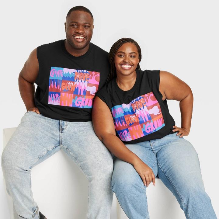 No Brand Black History Month Adult Plus Size Create Grid Tank Top - Black