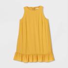 Women's Plus Size Sleeveless Ruffle Swing Dress - Ava & Viv Yellow