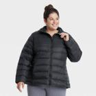 Women's Plus Size Packable Down Puffer Jacket - All In Motion Black