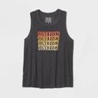 Modern Lux Women's Plus Size Sunkissed Graphic Tank Top - Charcoal Gray