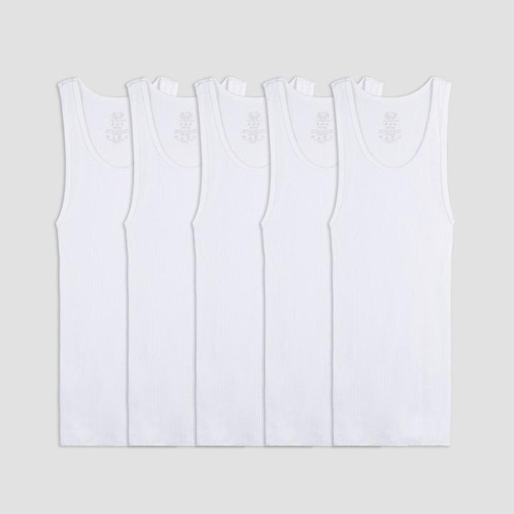 Fruit Of The Loom Boys' 4 + 1 Bonus Pack A-undershirt - White