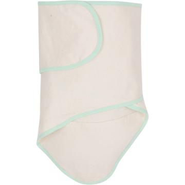 Miracle Blanket Swaddle Wrap - Beige With Green Trim
