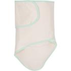 Miracle Blanket Swaddle Wrap - Beige With Green Trim