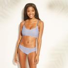 Women's Lace-up Back Bralette Bikini Top - Xhilaration Navy Stripe D/dd Cup, Blue
