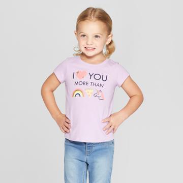 Toddler Girls' Short Sleeve 'i Love You More' Graphic T-shirt - Cat & Jack Purple