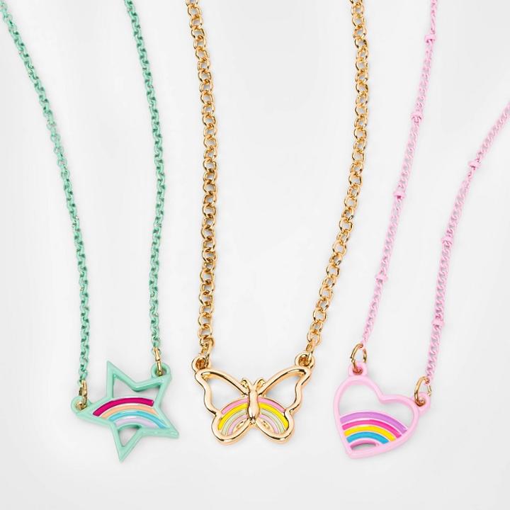 Girls' 3pk Heart Star And Butterfly Layered Necklace - Cat & Jack , Women's,
