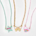 Girls' 3pk Heart Star And Butterfly Layered Necklace - Cat & Jack , Women's,