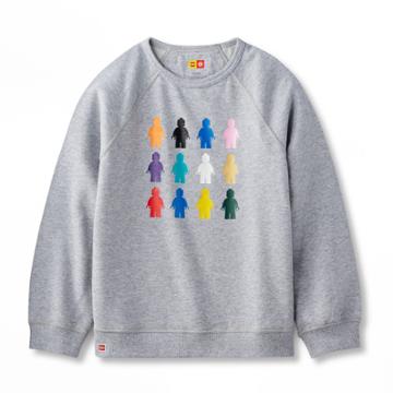 Kids' Adaptive Lego Minifigures Graphic Long Sleeve Sweatshirt - Lego Collection X Target Gray