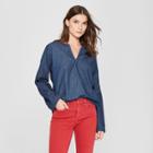 Women's Denim Woven Top- Universal Thread Dark Wash
