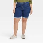 Women's Plus Size High-rise Jean Shorts - Ava & Viv Medium Wash 16w,