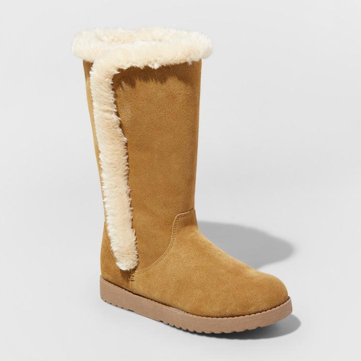 Women's Daniela Suede Winter Tall Boots - Universal Thread Natural