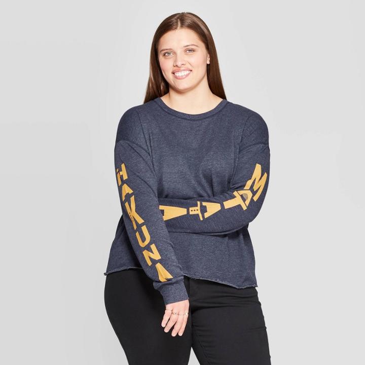 Target Women's Hakuna Matata Plus Size Long Sleeve Graphic Sweatshirt (juniors') - Black