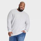 Men's Big & Tall Striped Crew Neck Pullover - Goodfellow & Co Gray