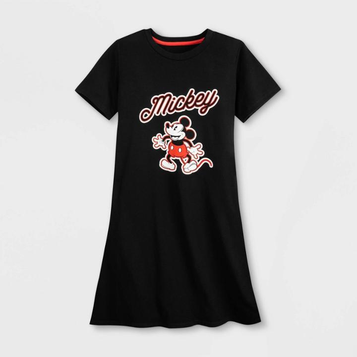 Mickey Mouse & Friends Women's Disney Mickey Mouse Knit Shift Dress - Black Xs - Disney