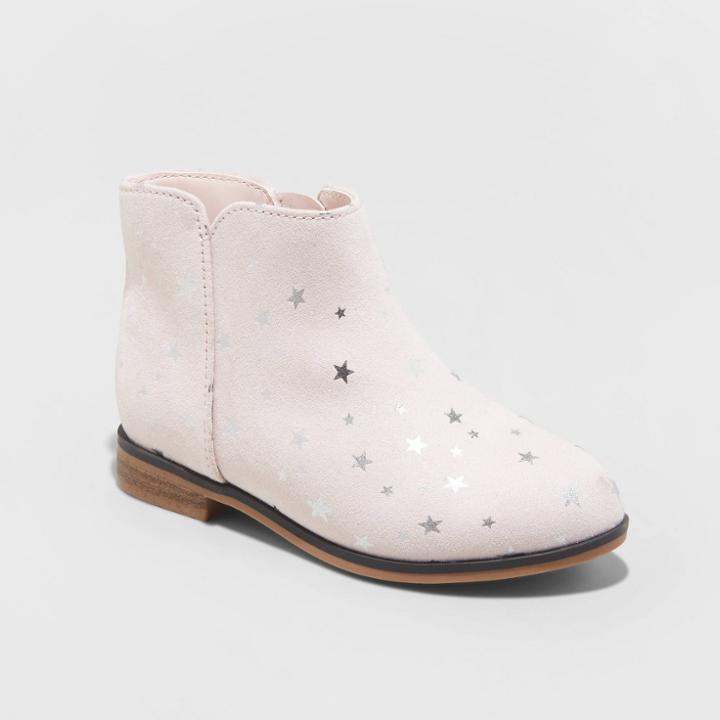 Toddler Girls' Penelope Star Slip-on Zipper Booties - Cat & Jack Blush