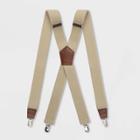 Men's Solid Suspenders - Goodfellow & Co Khaki One Size,
