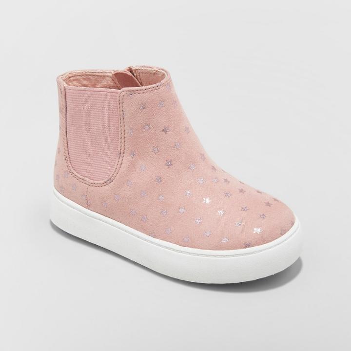 Toddler Girls' Olga Bootie With Glitters High Top Sneakers - Cat & Jack Pink