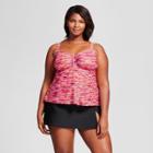 Women's Plus Size Overlap Tankini - Ava & Viv Pink