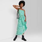 Women's Sleeveless Airy Woven Dress - Wild Fable Teal Marble Print Xs, Blue