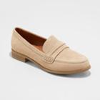 Women's Aanmae Wide Width Faux Leather Suede Closed Back Loafers - Universal Thread Taupe (brown) 10w,
