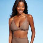 Women's Triangle Scrunchie Bikini Top - Kona Sol Light Brown D/dd Cup