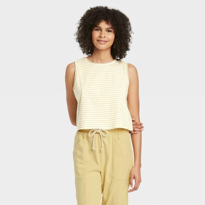 Women's Striped Tank Top - Universal Thread Yellow