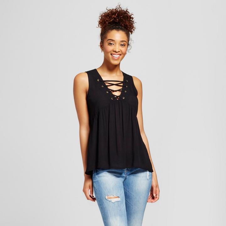 Women's Lace-up Tank - Xhilaration (juniors') Black