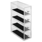 Idesign Interdesign 4 Drawer Flip Polystyrene Jewelry Box - Clear/black, Adult Unisex, Clear Black