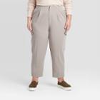 Women's Plus Size Mid-rise Cargo Pants - Prologue Gray