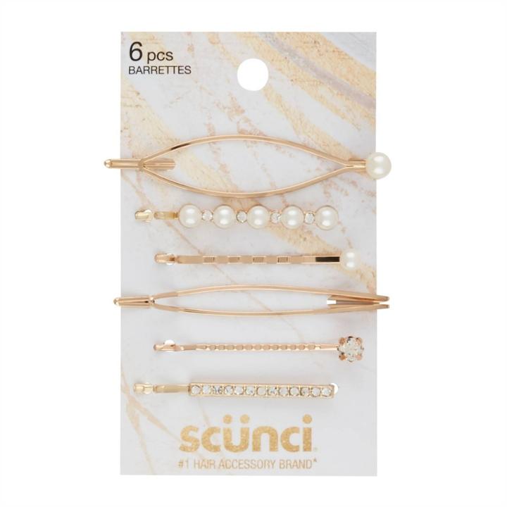 Scunci Assorted Hair Barrettes - Pearls