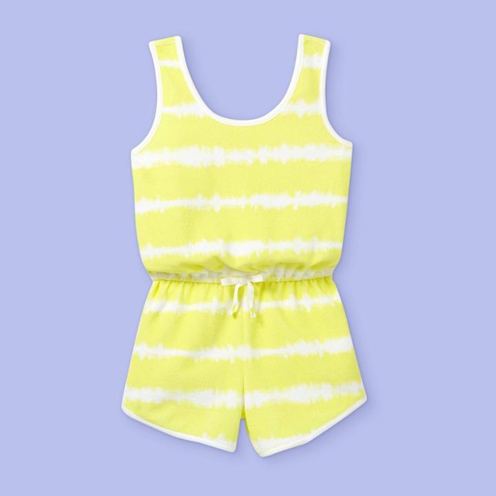 More Than Magic Girls' Romper Tie-dye Striped Cover Up - More Than
