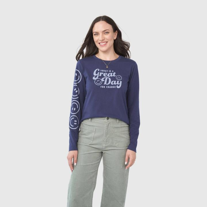 United By Blue Women's Long Sleeve Graphic T-shirt - Deep Ocean