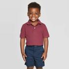 Toddler Boys' Short Sleeve Pique Uniform Polo Shirt - Cat & Jack Burgundy (red) Air