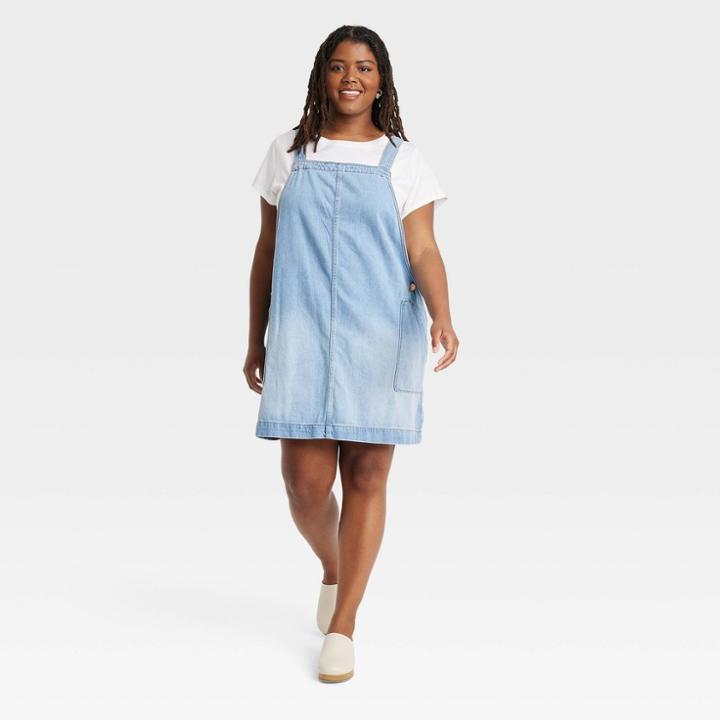 Women's Plus Size Denim Jumper - Universal Thread Light Wash