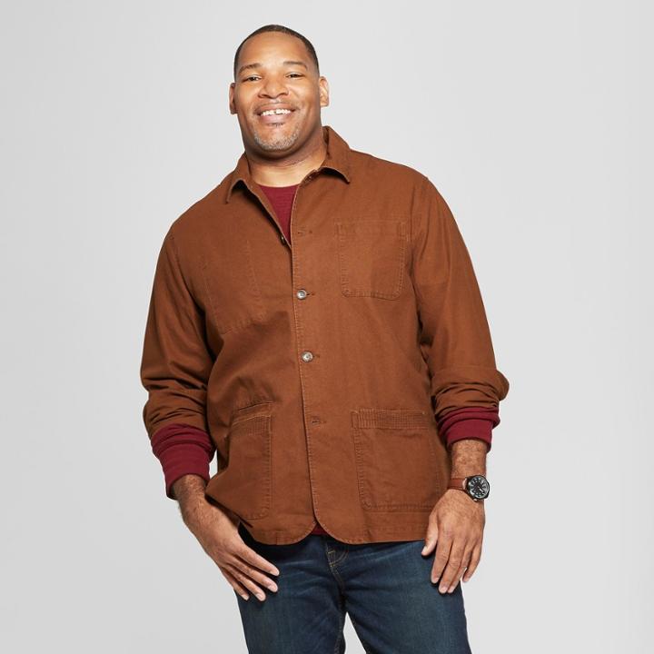 Men's Big & Tall Canvas Chore Blazer - Goodfellow & Co Stick Brown
